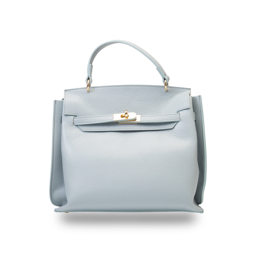 Borsa da donna in pelle naturale azzurro Raluca