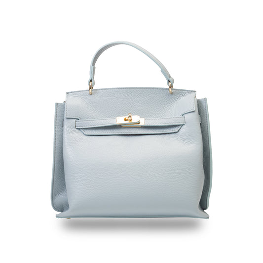 Borsa da donna in pelle naturale azzurro Raluca