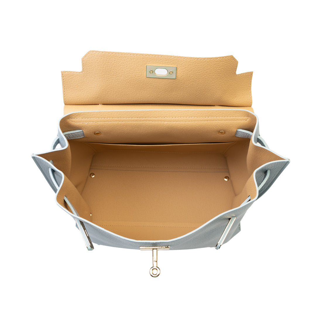 Borsa da donna in pelle naturale azzurro Raluca