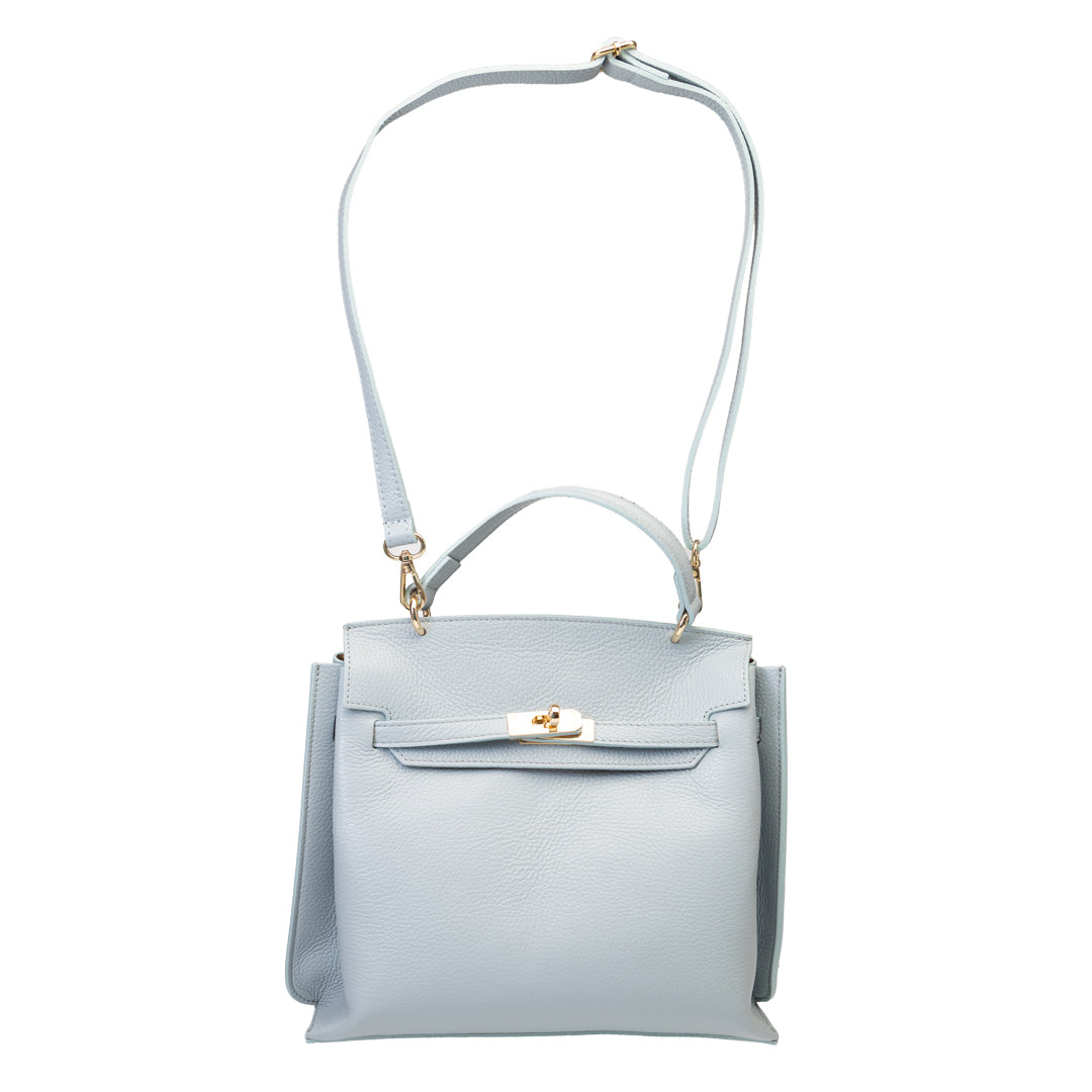 Borsa da donna in pelle naturale azzurro Raluca