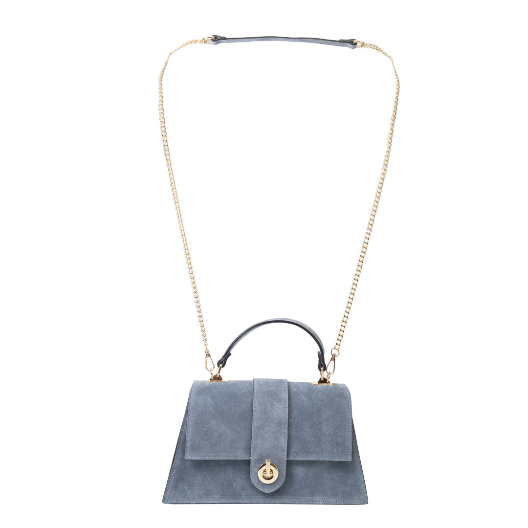 Borsa da donna in vera pelle azzurro Verona