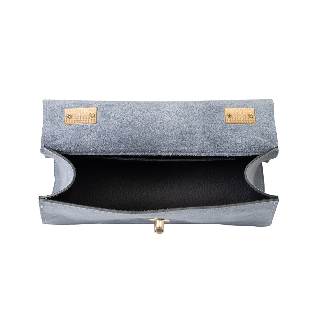 Borsa da donna in vera pelle azzurro Verona