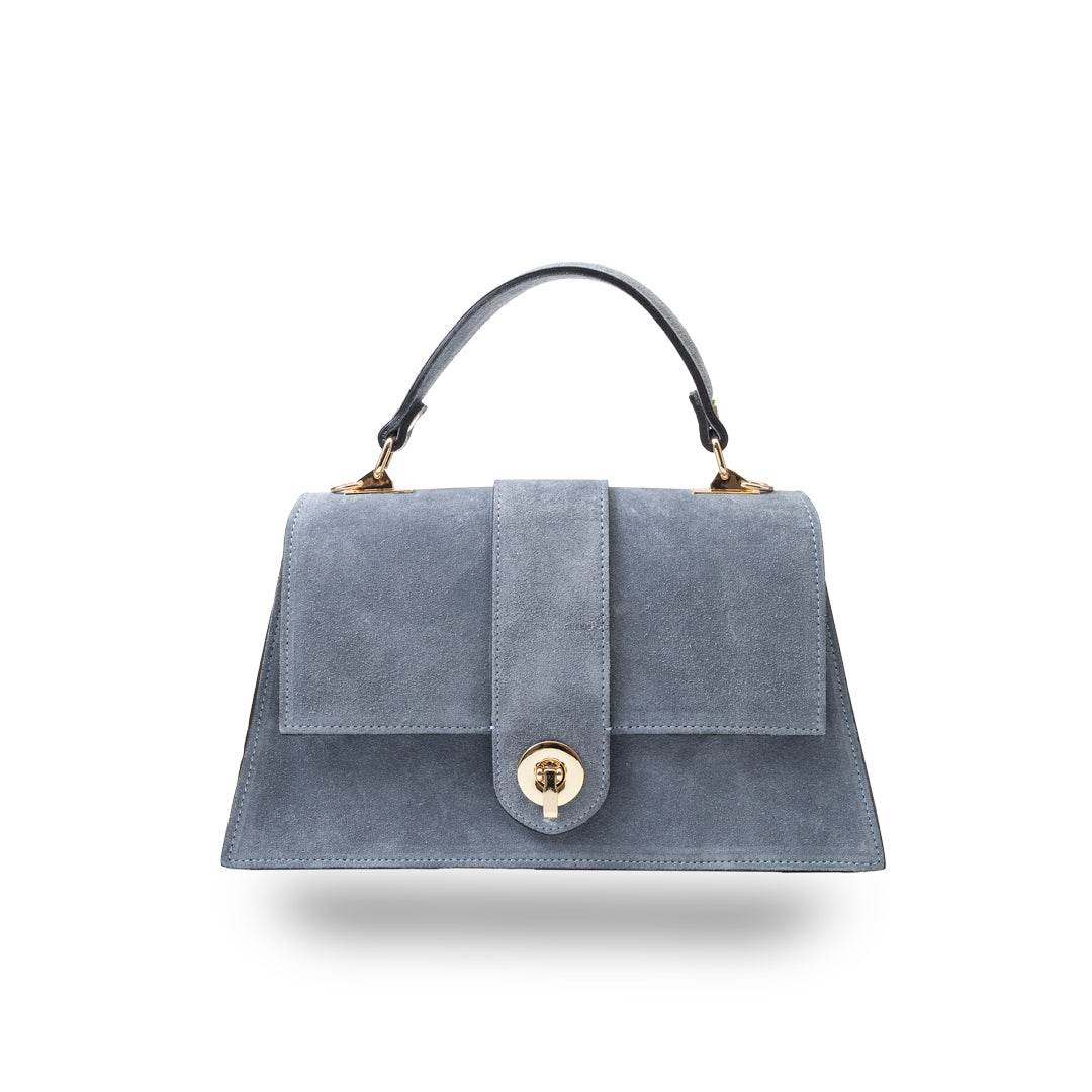 Borsa da donna in vera pelle azzurro Verona