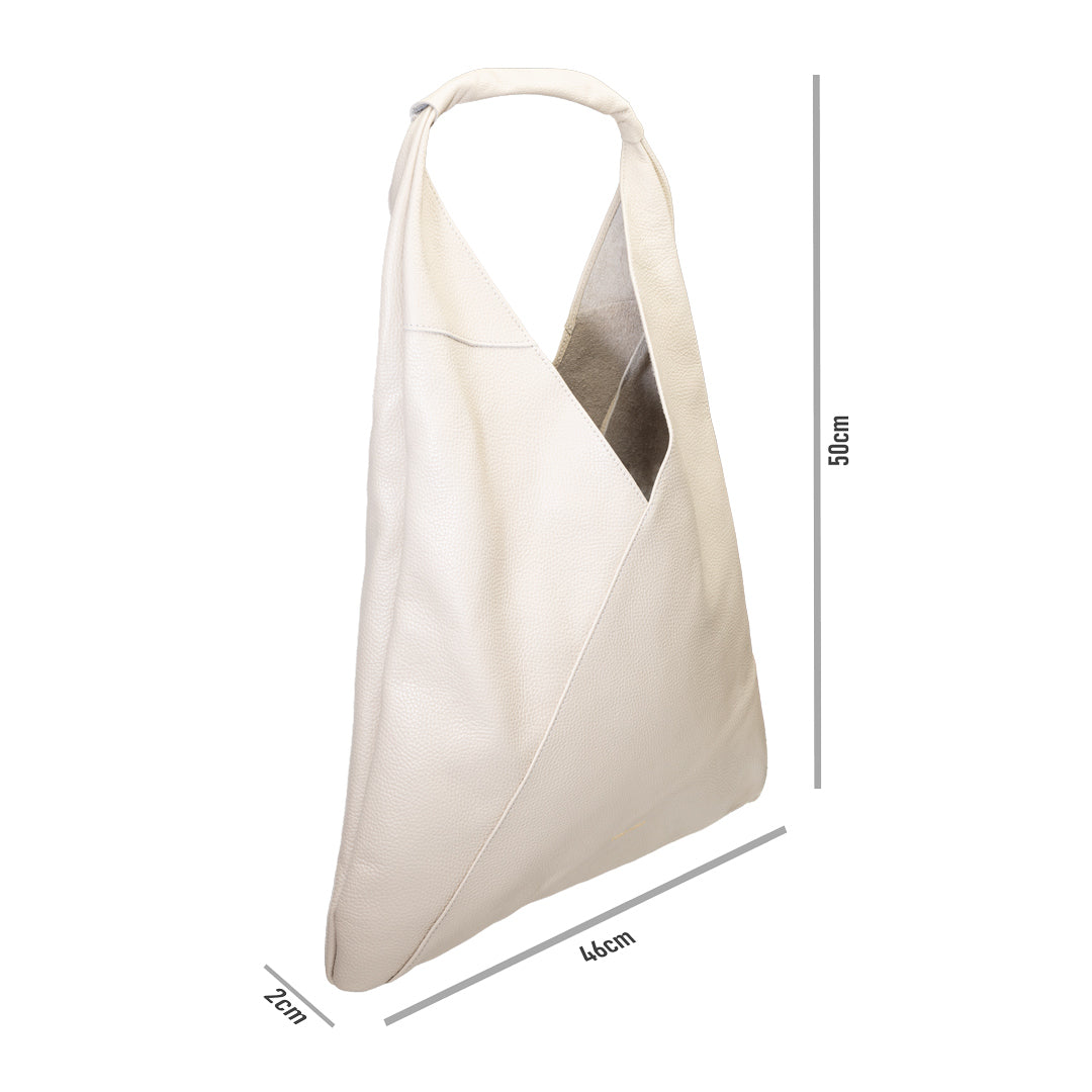 Borsa da donna in vera pelle beige Camelia