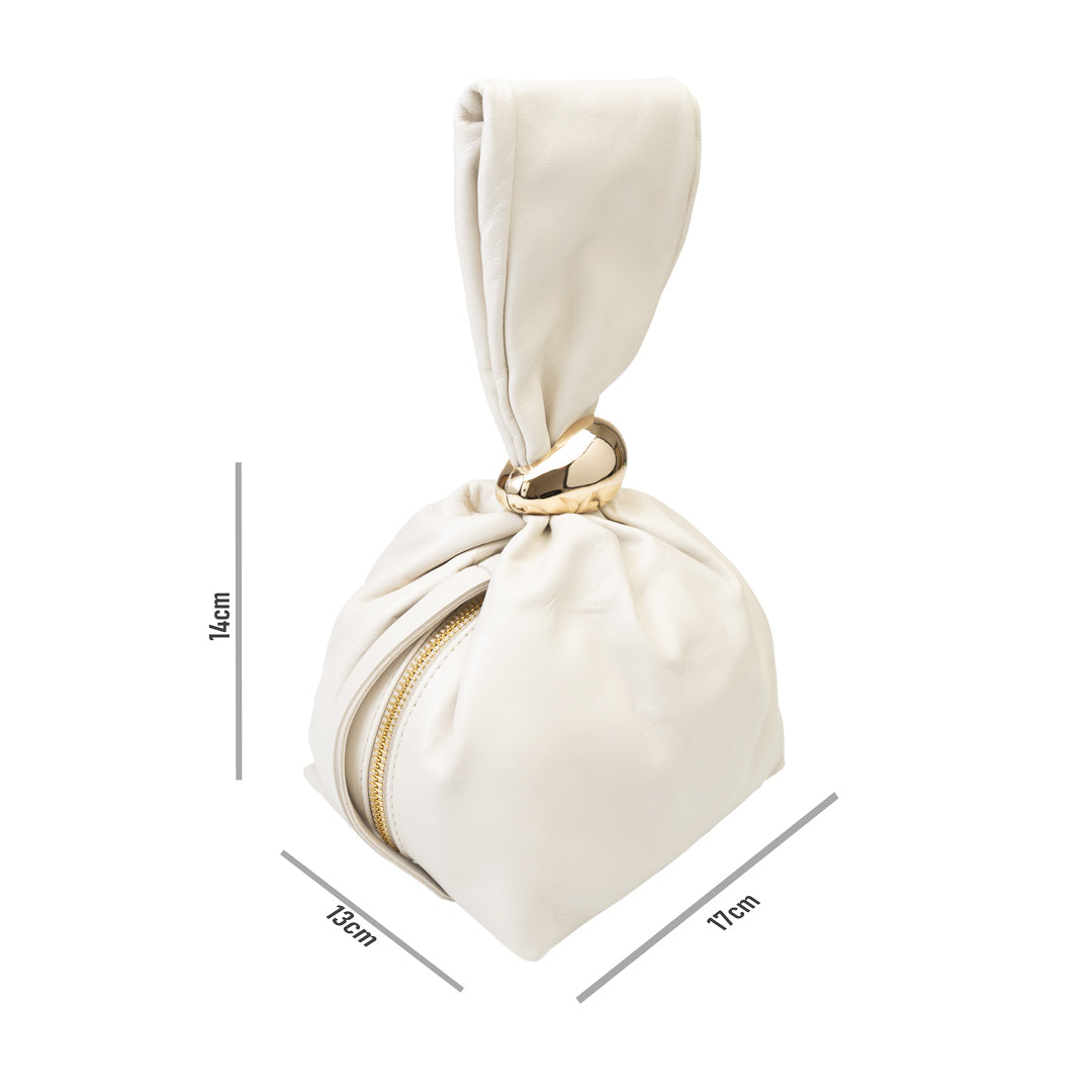 Borsa da donna in vera pelle beige Eliza
