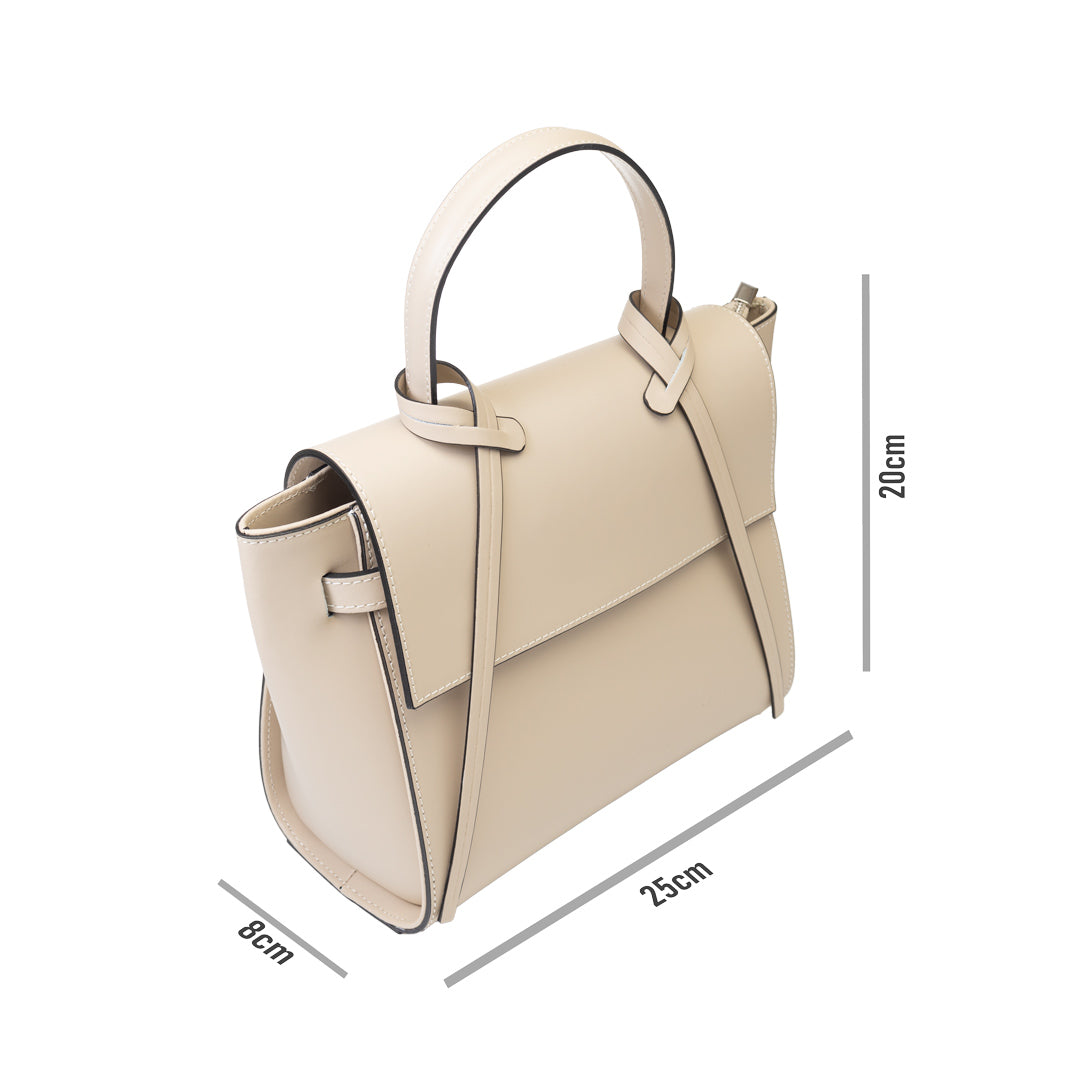 Borsa da donna in vera pelle beige Erika