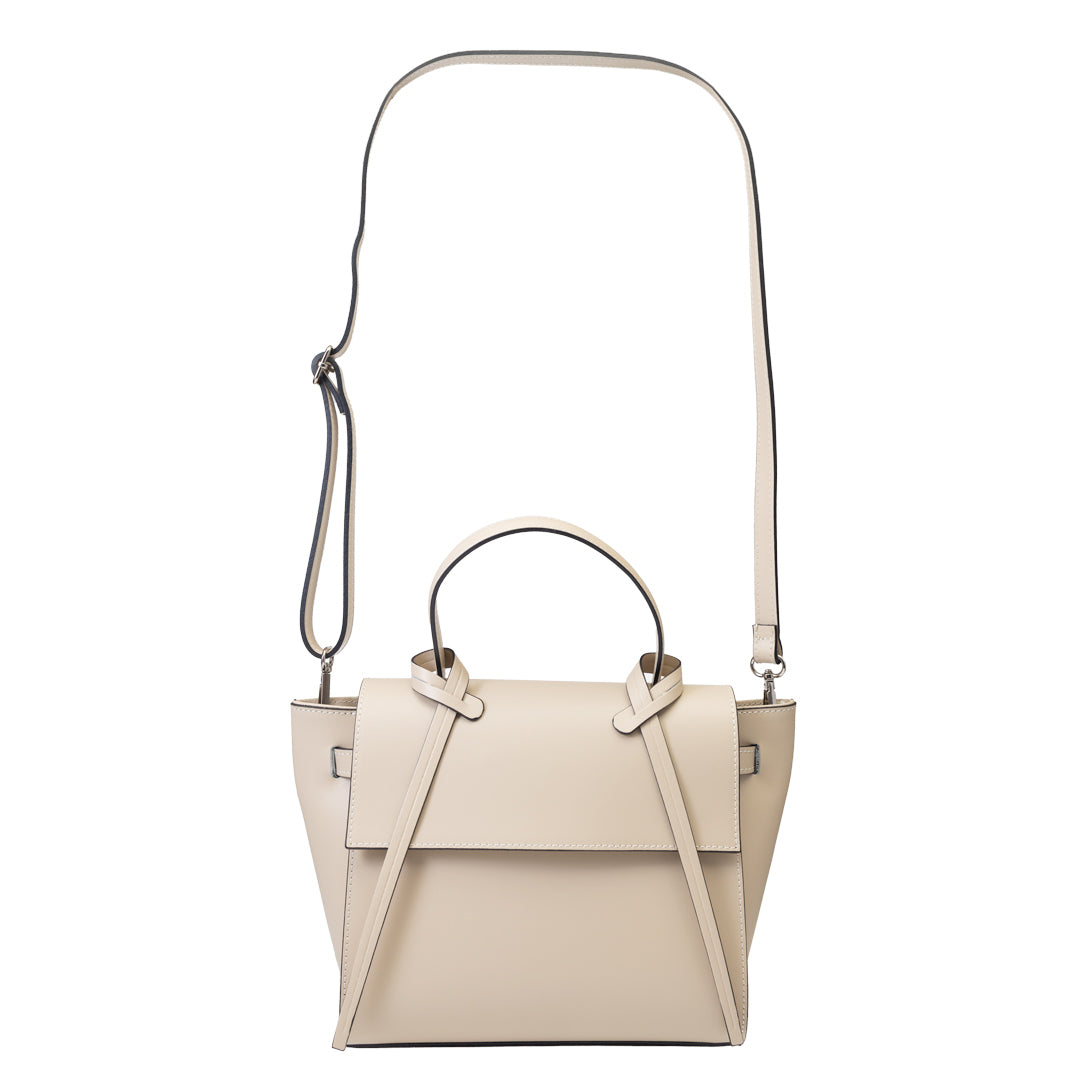Sac à main Erika en cuir véritable beige pour femme
