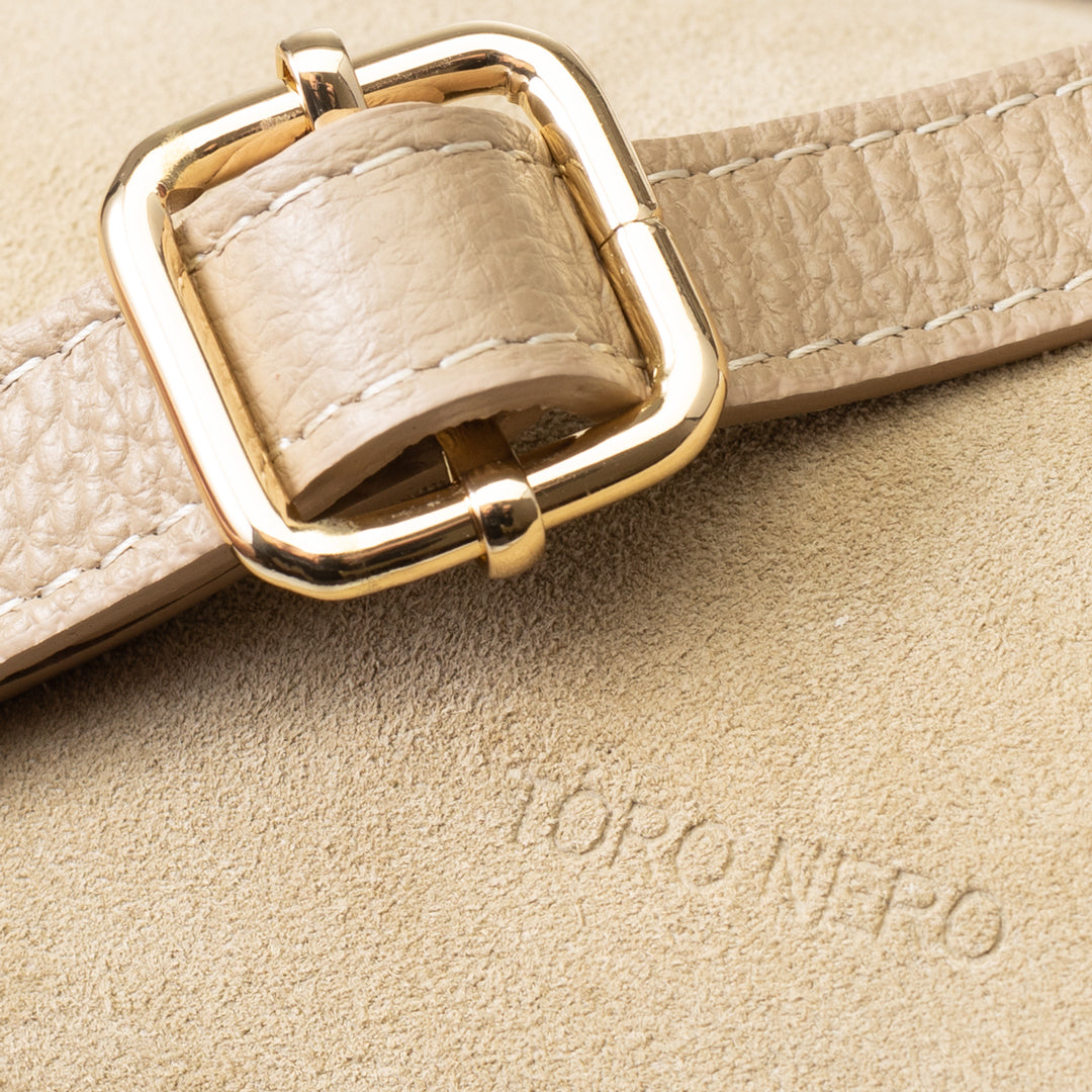 Borsa da donna in vera pelle beige Evelin