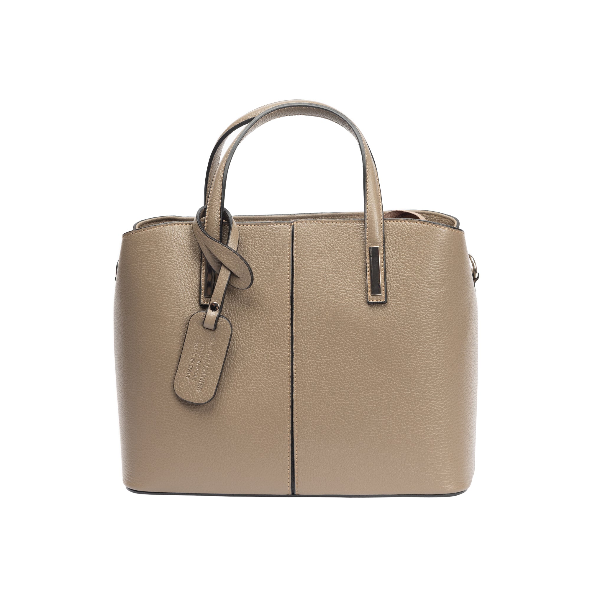 Borsa da donna in vera pelle beige Mara