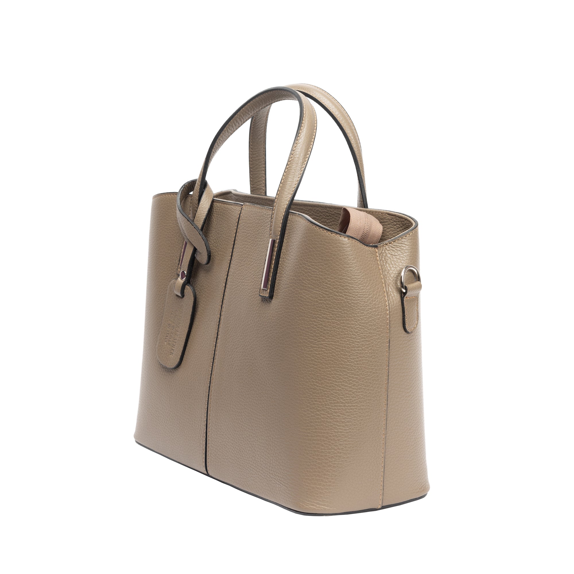 Borsa da donna in vera pelle beige Mara