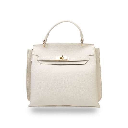 Borsa da donna in vera pelle beige Raluca