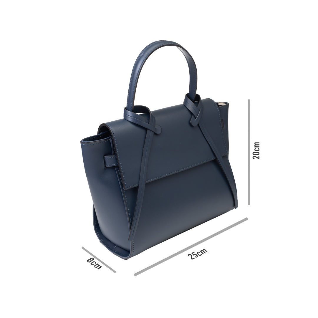 Borsa da donna in vera pelle blu scuro Erika