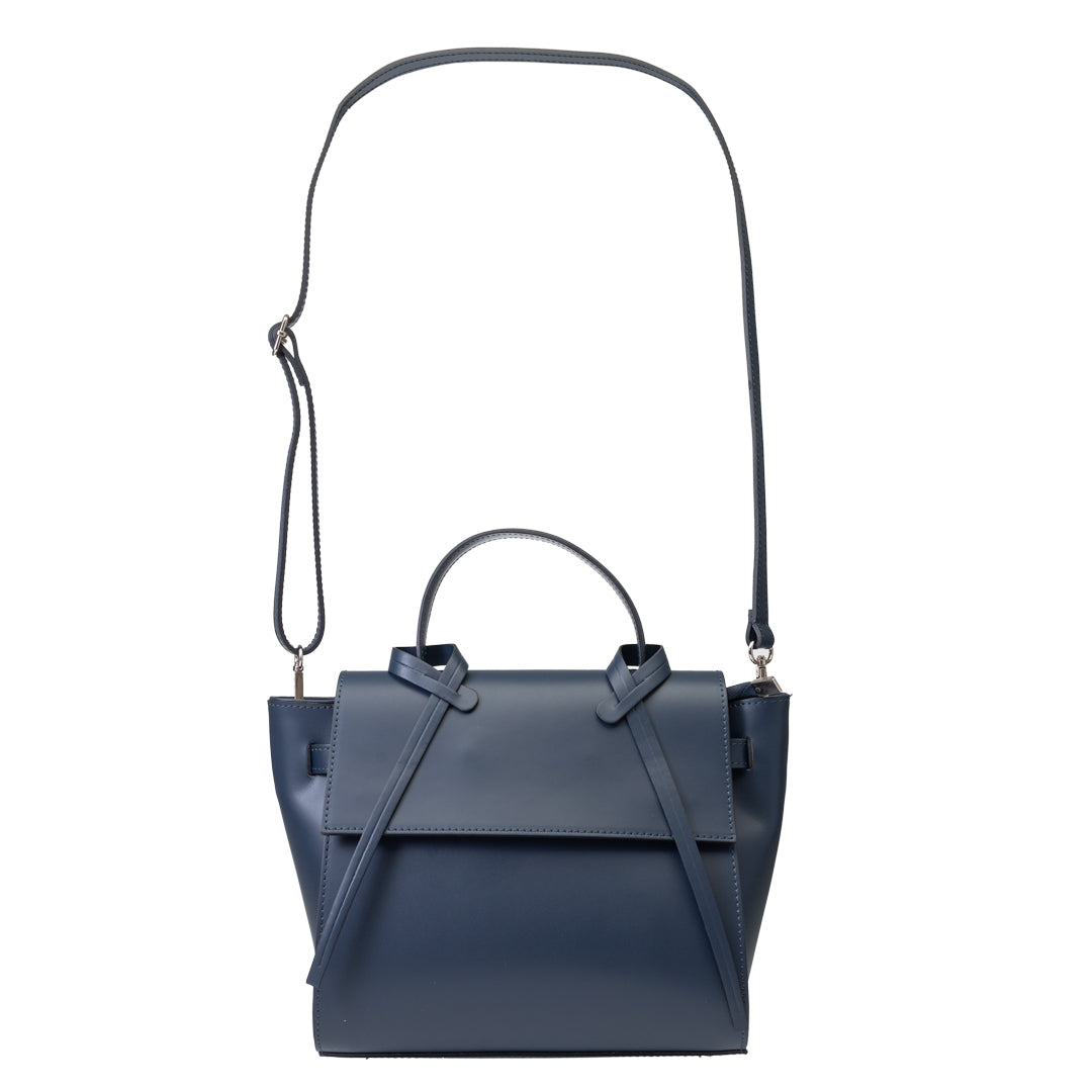 Borsa da donna in vera pelle blu scuro Erika