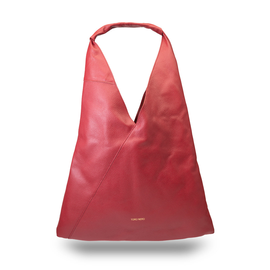 Borsa da donna in vera pelle bordeaux Camelia