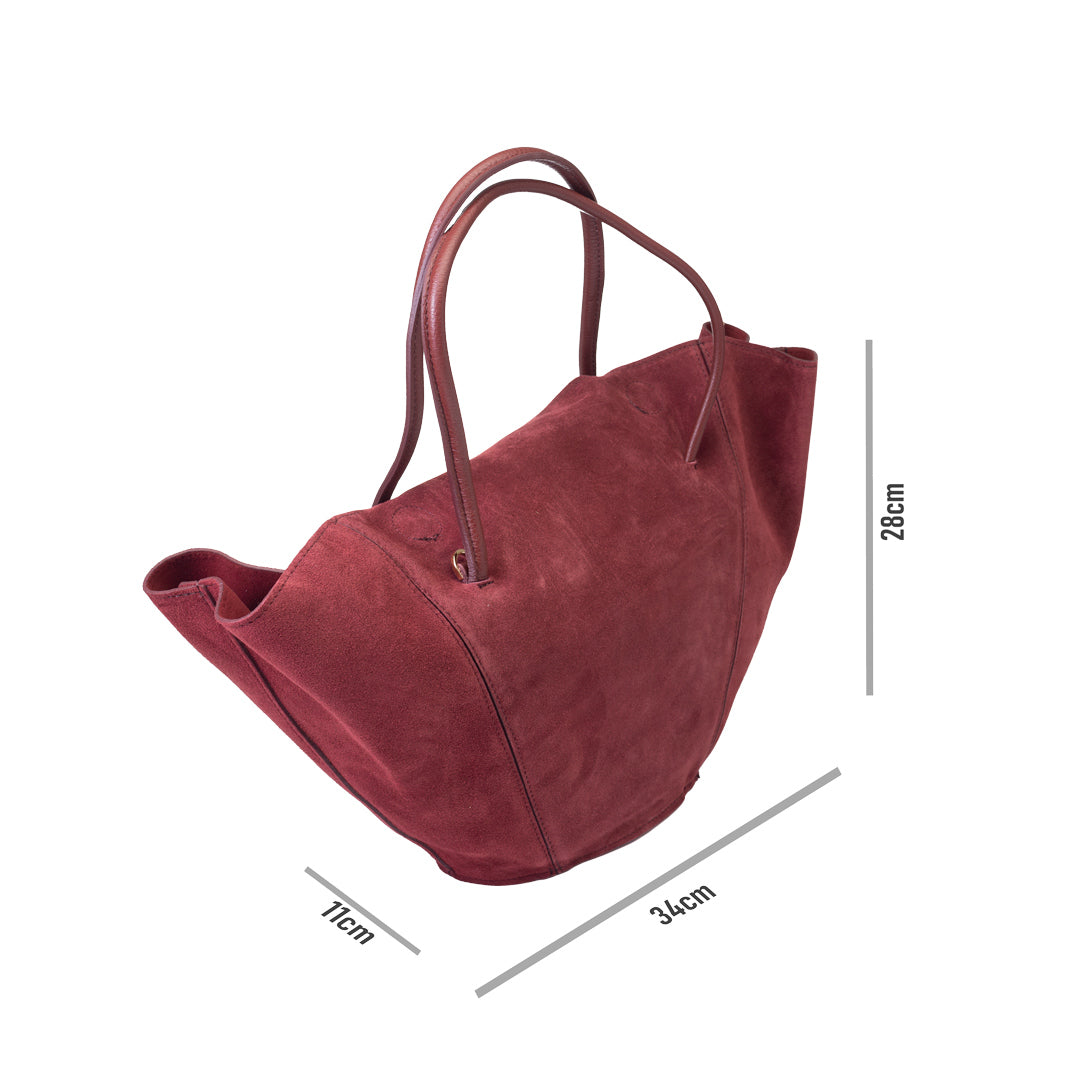 Borsa da donna in vera pelle bordeaux Diana