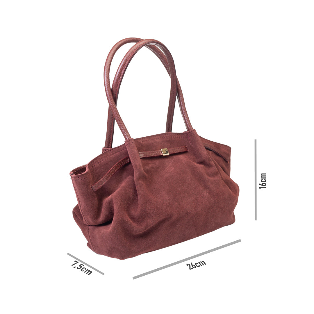 Borsa da donna in pelle naturale bordeaux Elena
