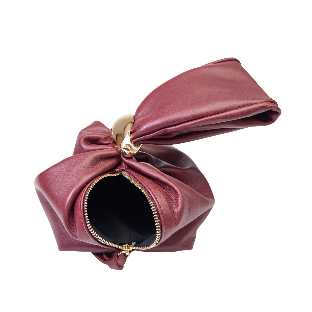 Borsa da donna in vera pelle bordeaux Eliza