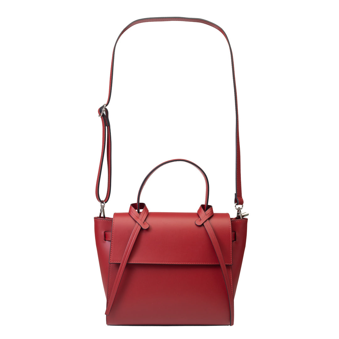 Sac à main pour femme en cuir véritable bordeaux Erika