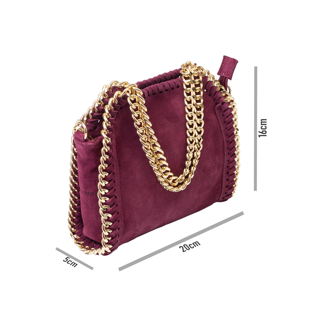 Borsa da donna in vera pelle bordeaux Ilona
