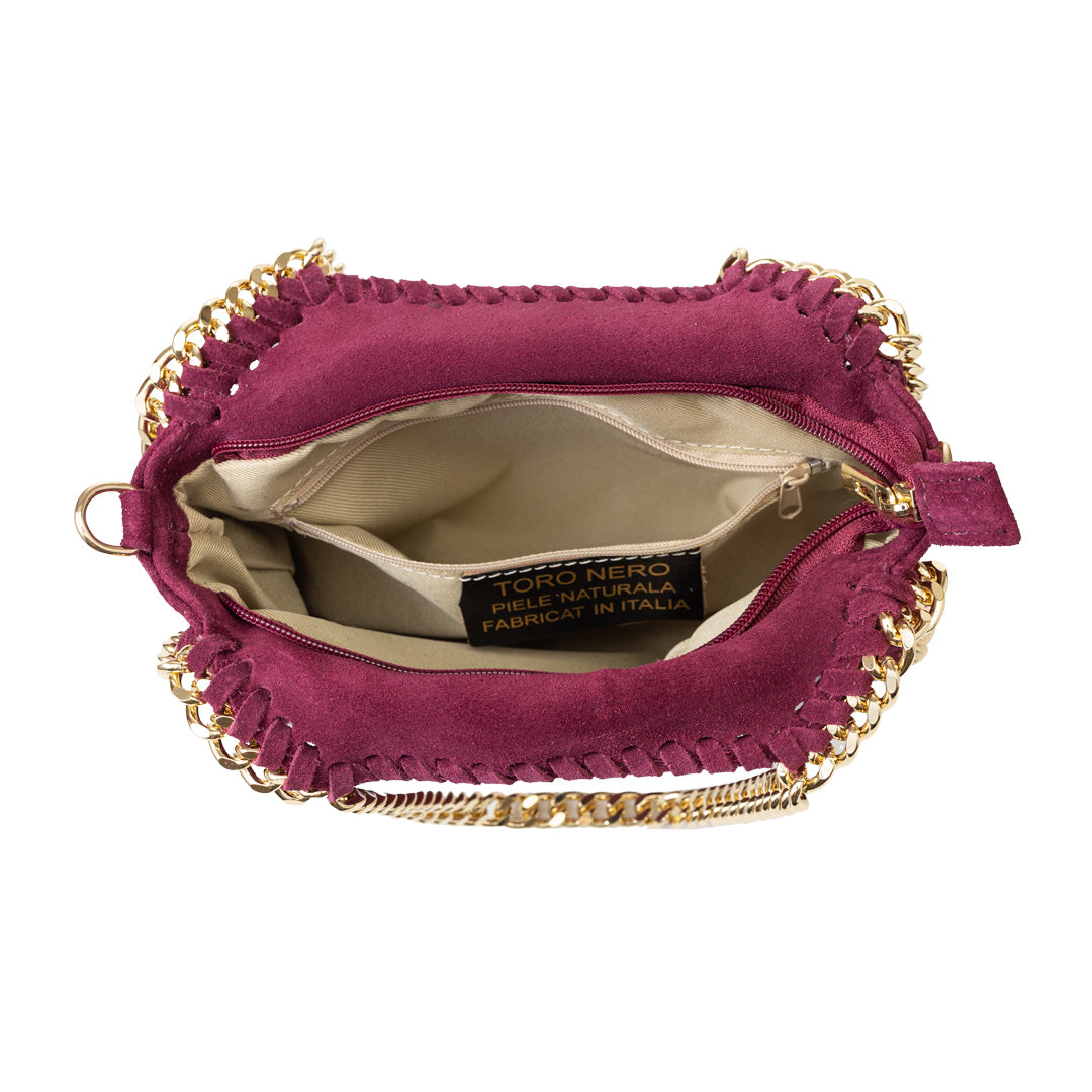 Borsa da donna in vera pelle bordeaux Ilona