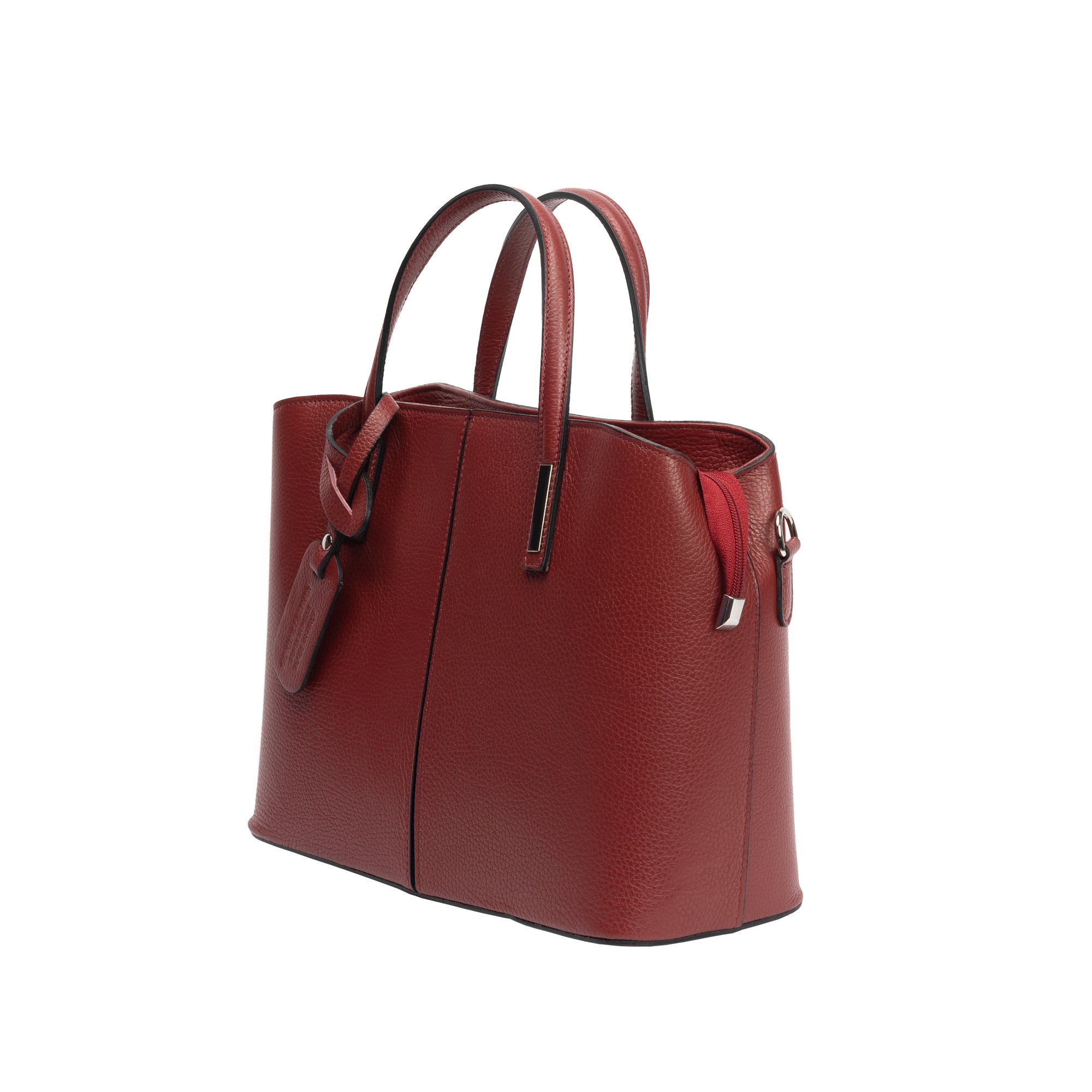 Borsa da donna in vera pelle bordeaux Mara