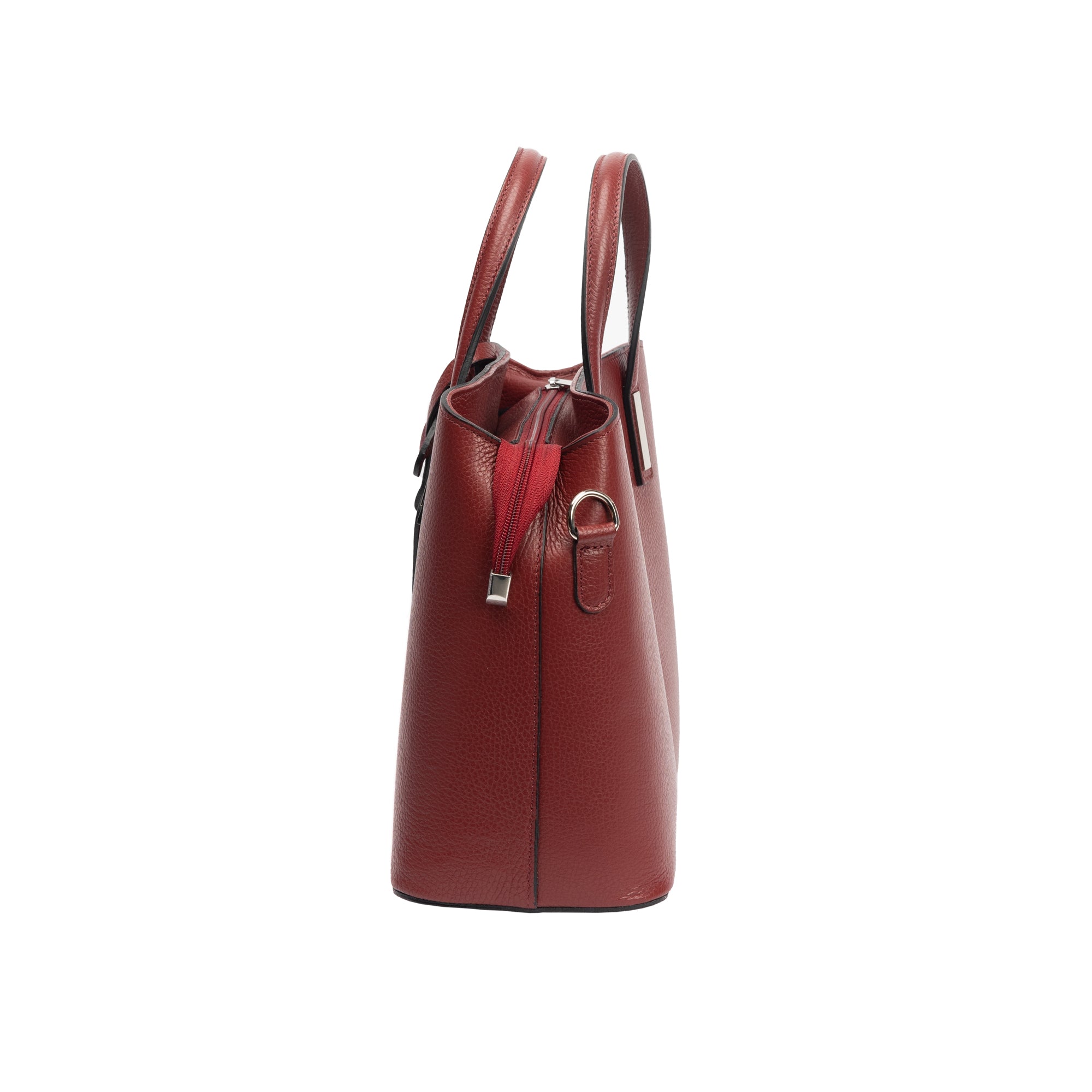Borsa da donna in vera pelle bordeaux Mara