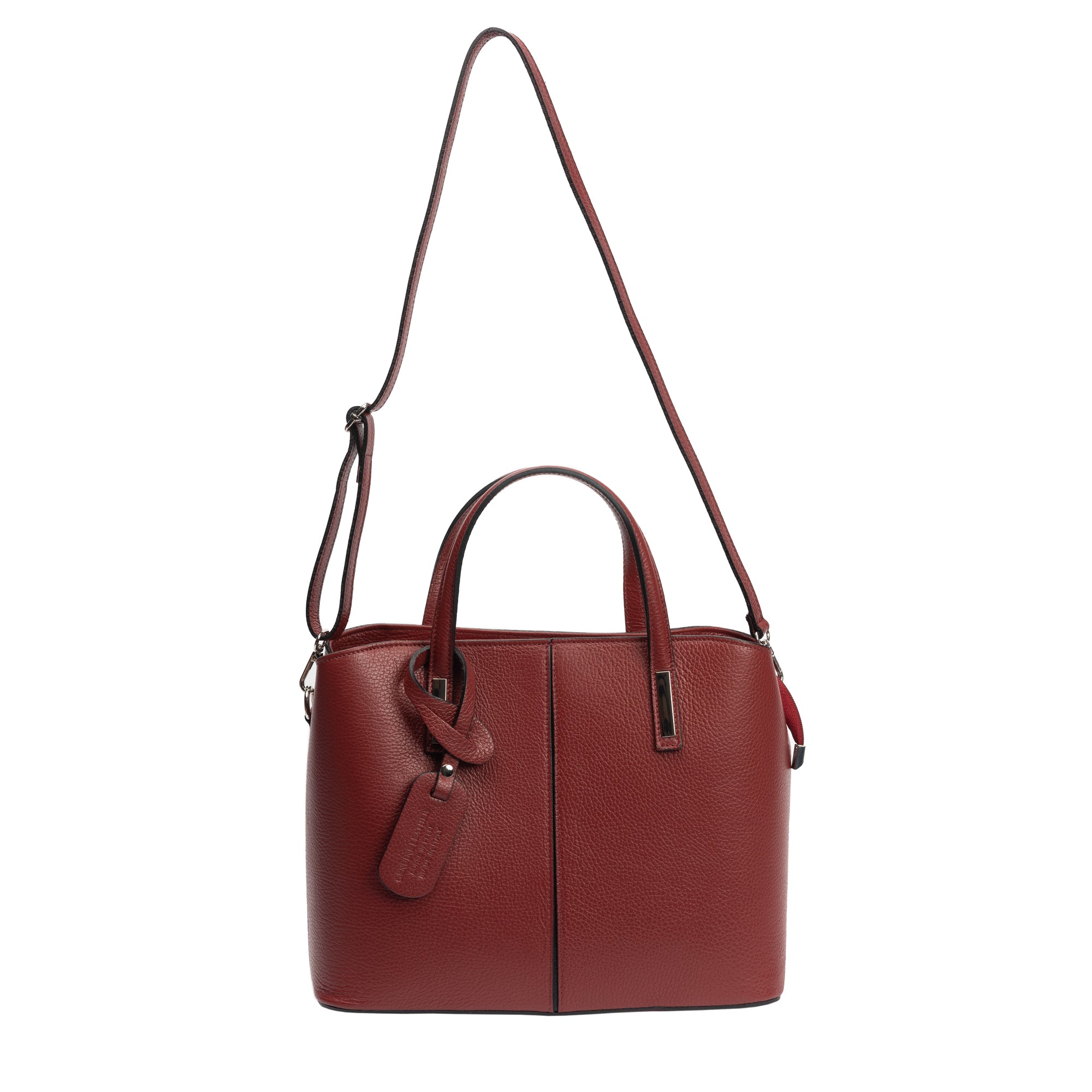 Borsa da donna in vera pelle bordeaux Mara