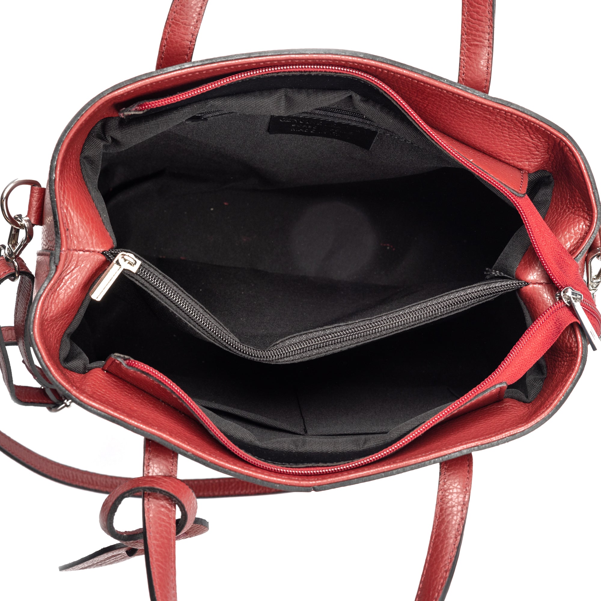Borsa da donna in vera pelle bordeaux Mara