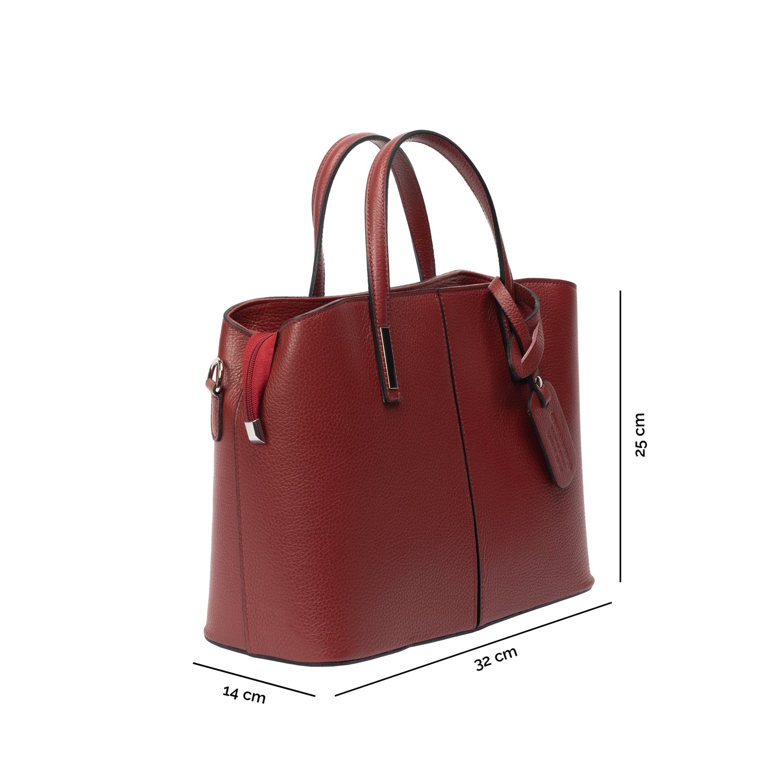 Borsa da donna in vera pelle bordeaux Mara