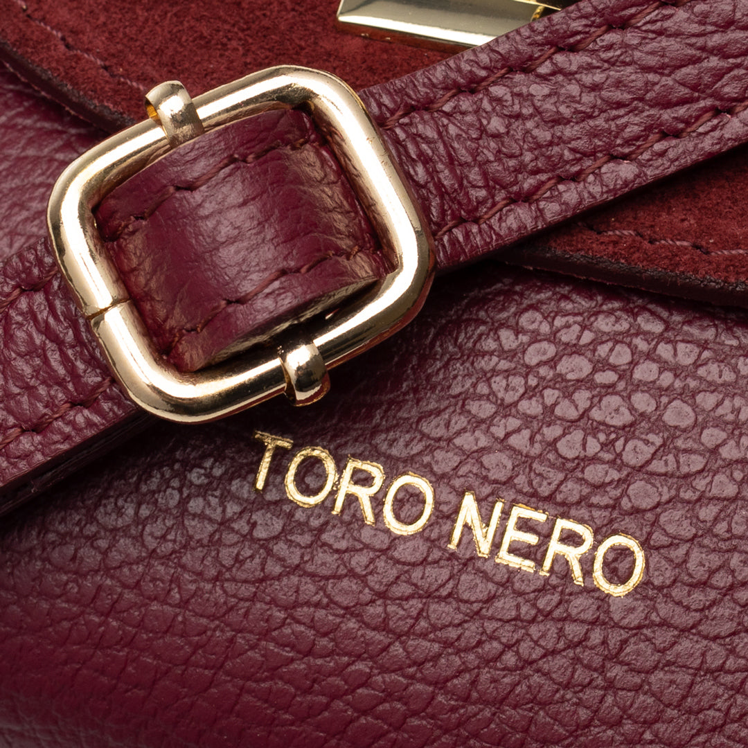 Damenhandtasche aus Naturwildleder, Bordeaux Raisa