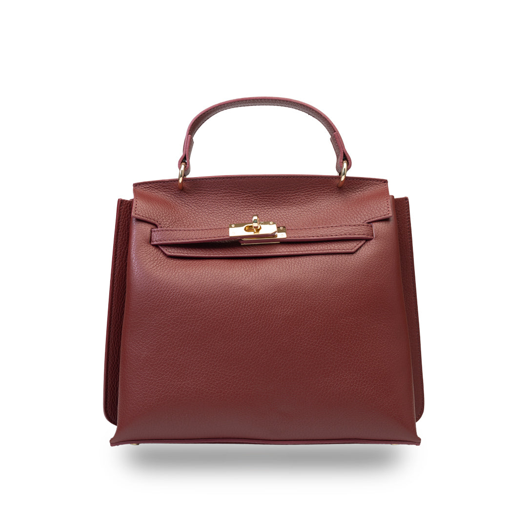 Borsa da donna in vera pelle bordeaux Raluca