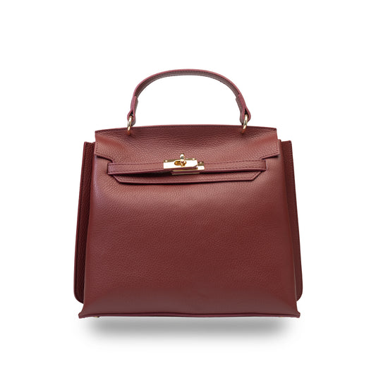 Borsa da donna in vera pelle bordeaux Raluca