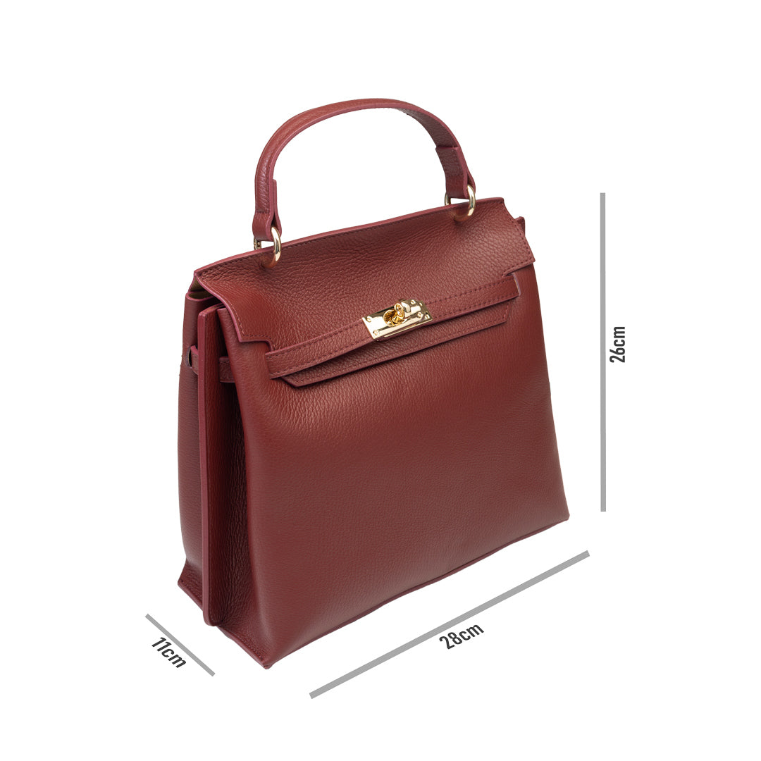 Borsa da donna in vera pelle bordeaux Raluca