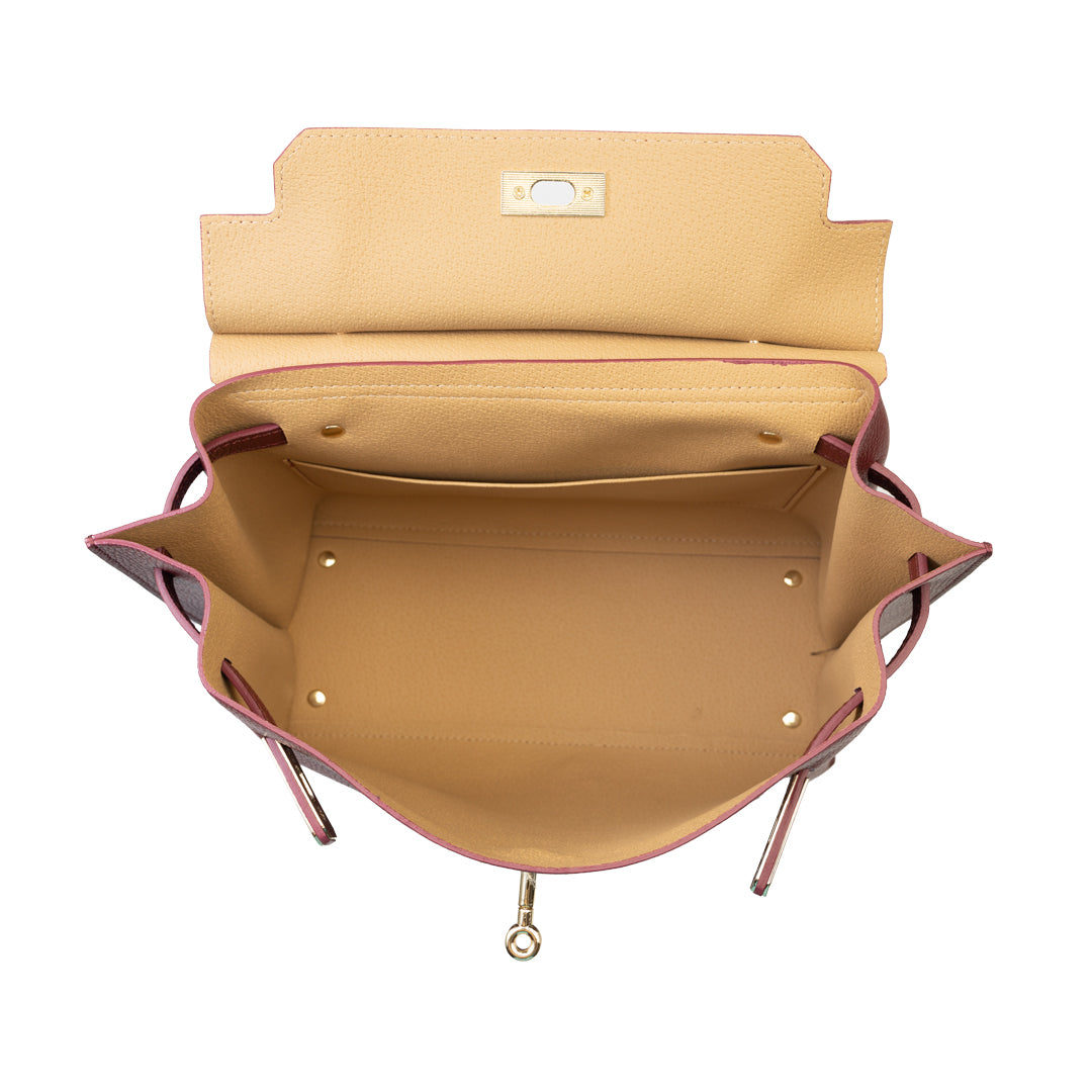 Borsa da donna in vera pelle bordeaux Raluca