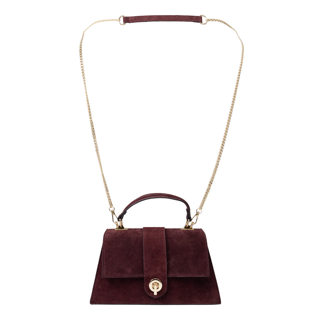 Borsa da donna in vera pelle bordeaux Verona