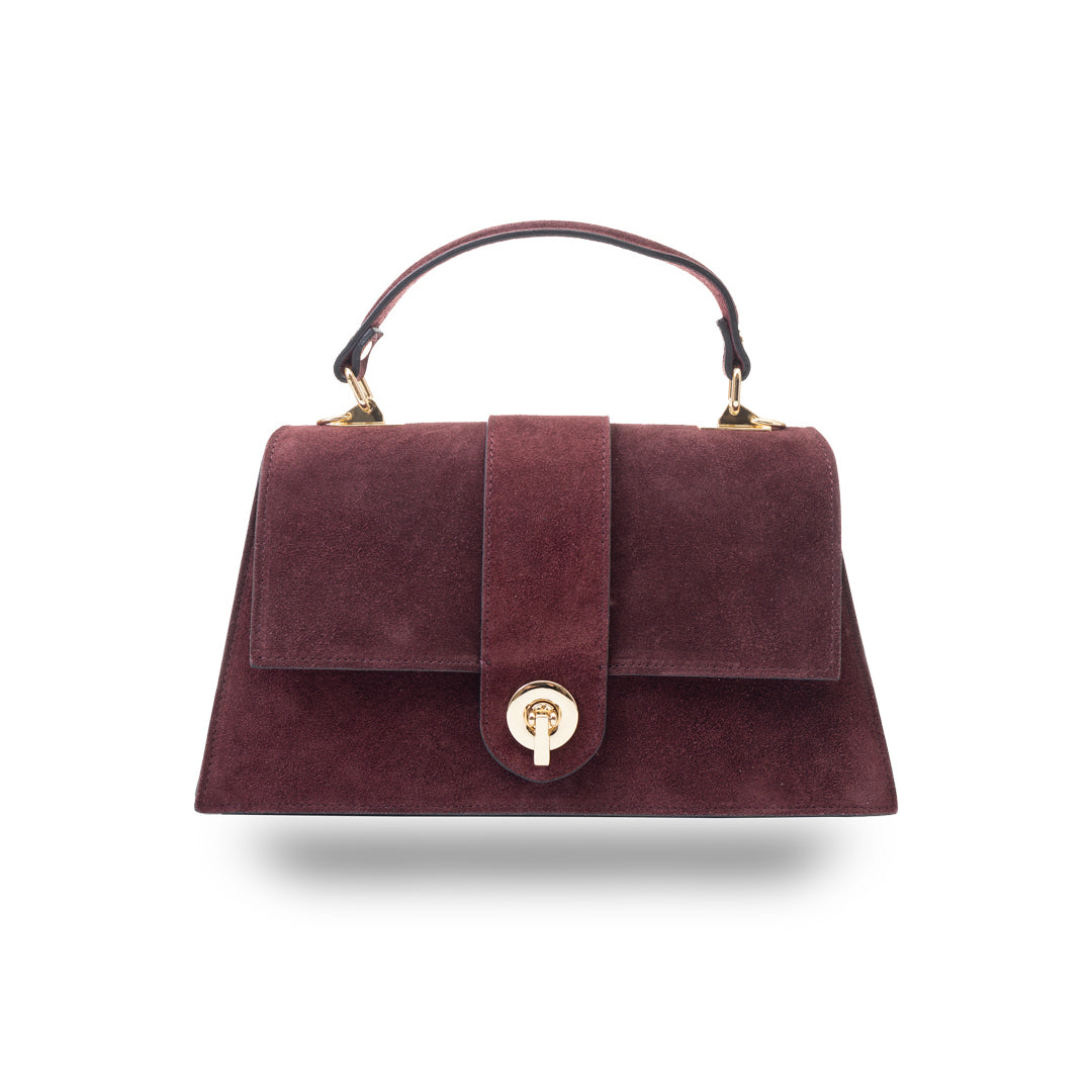 Borsa da donna in vera pelle bordeaux Verona