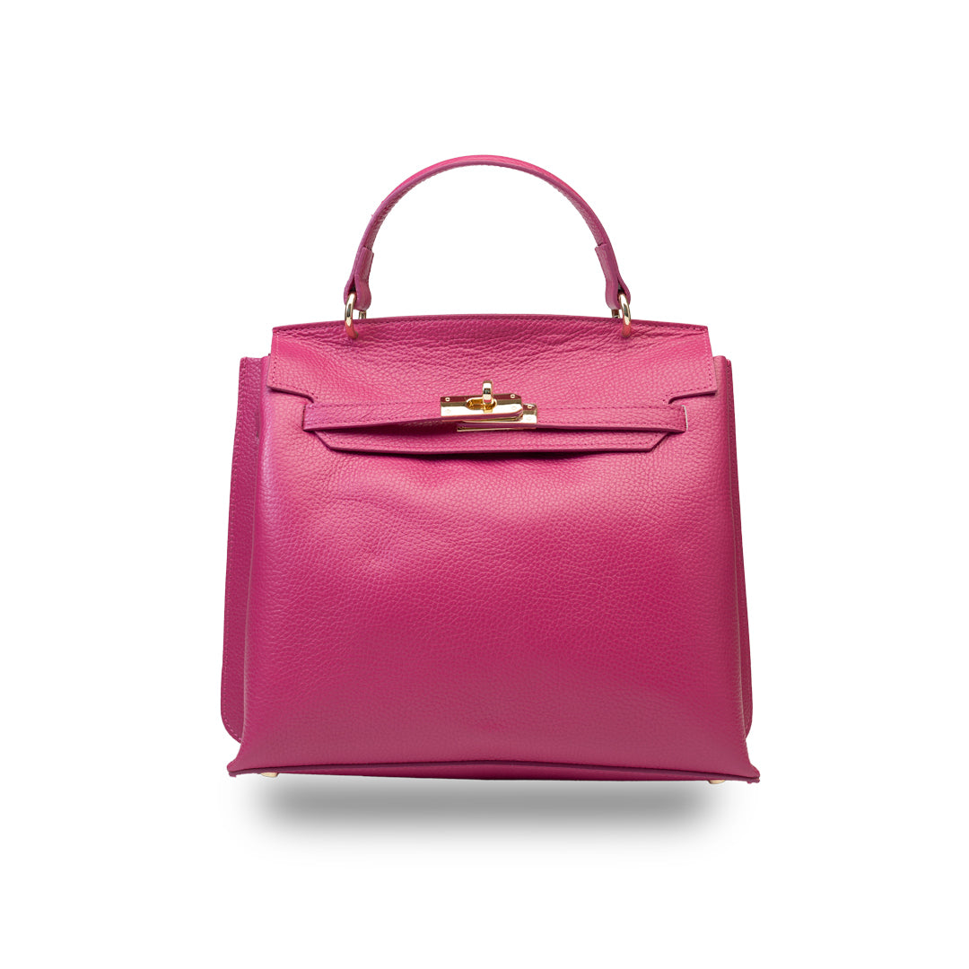 Borsa da donna in vera pelle fucsia Raluca