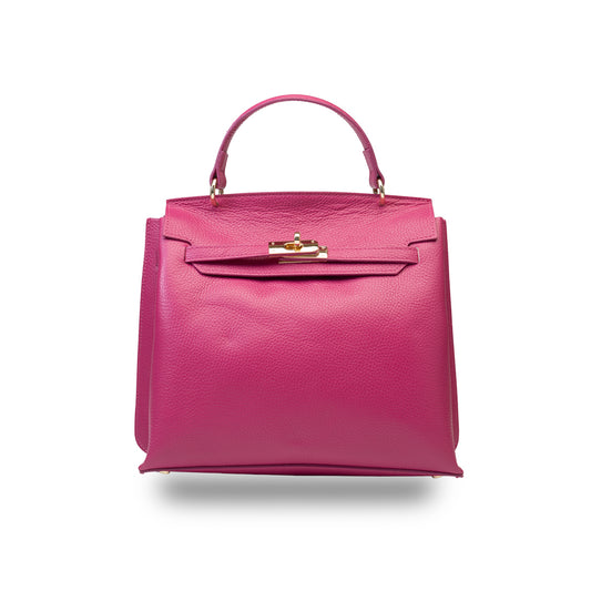 Borsa da donna in vera pelle fucsia Raluca