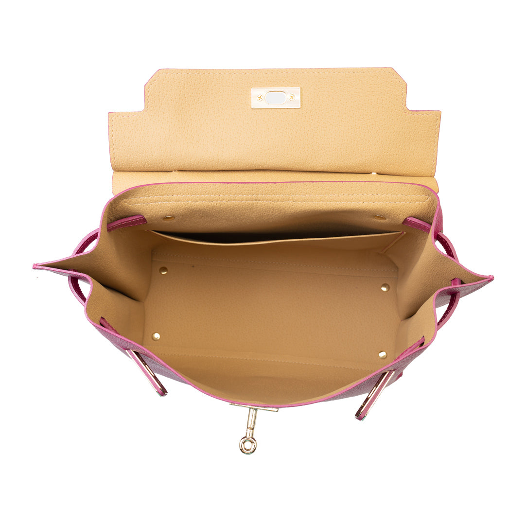 Borsa da donna in vera pelle fucsia Raluca