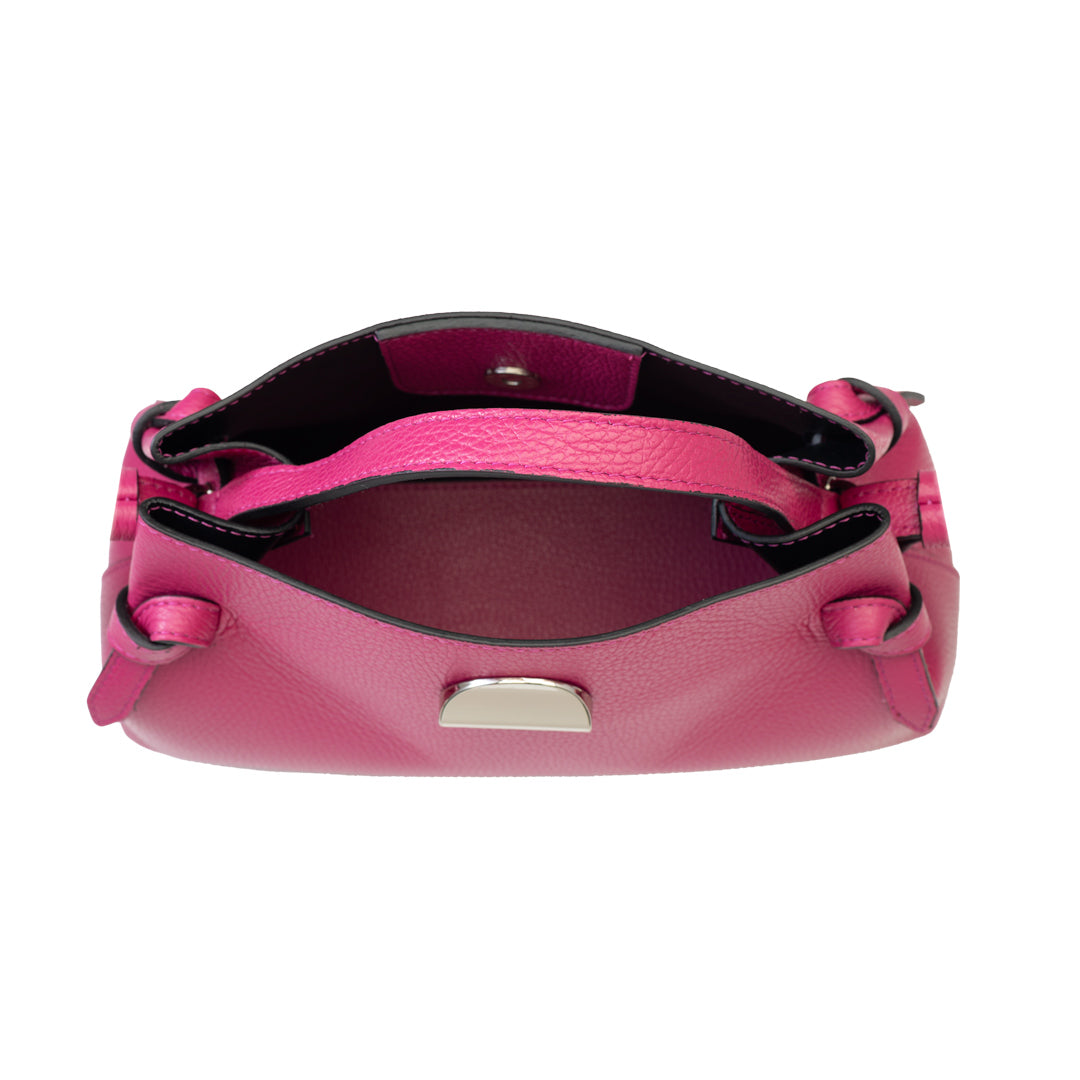 Borsa da donna in vera pelle fucsia Tania