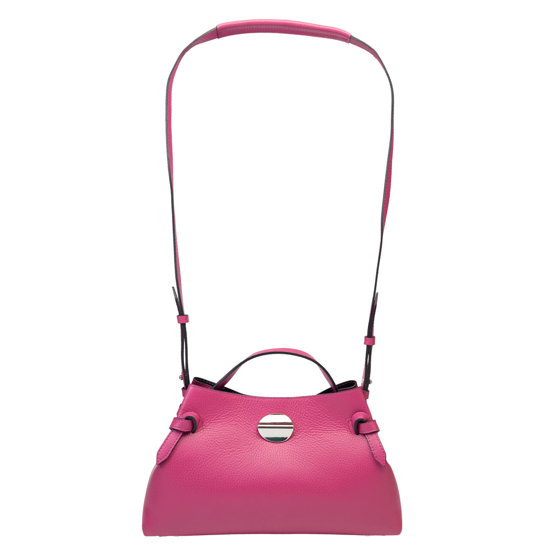 Borsa da donna in vera pelle fucsia Tania