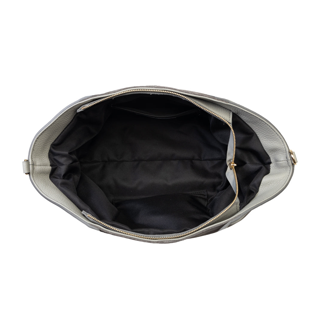 Damenhandtasche aus grauem Wildleder Bianca