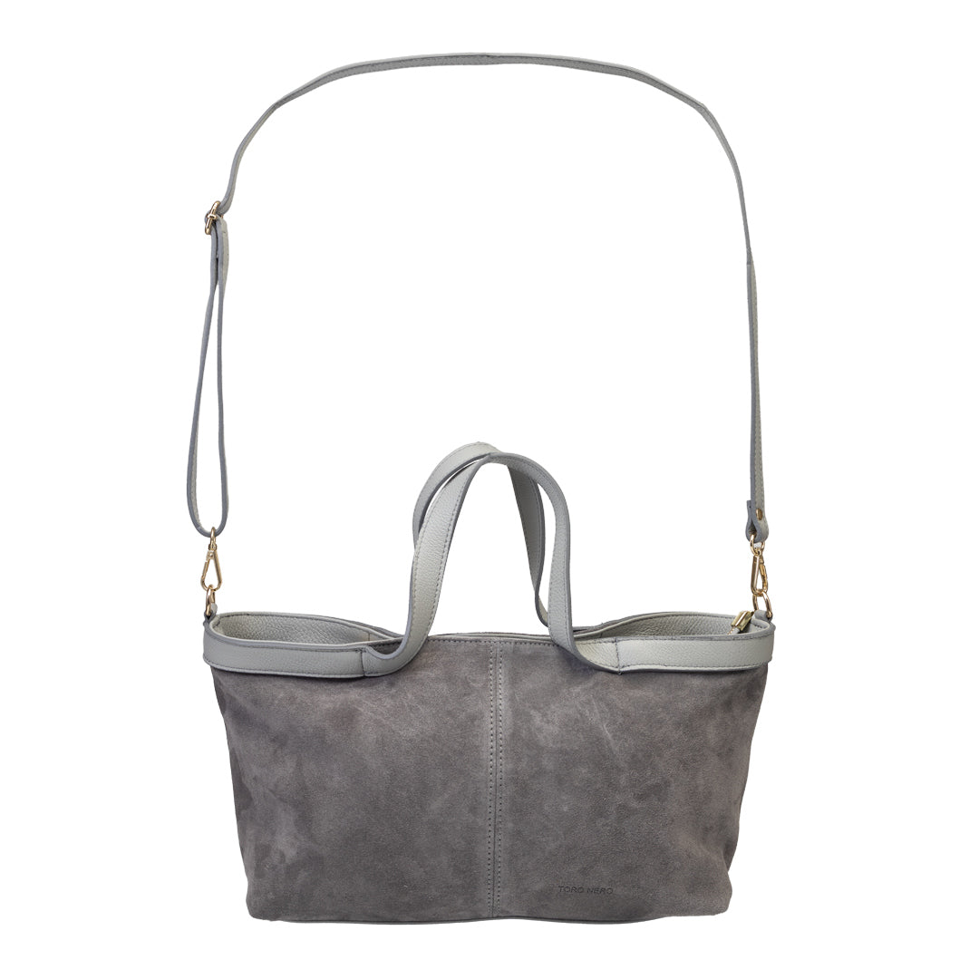 Damenhandtasche aus grauem Wildleder Bianca