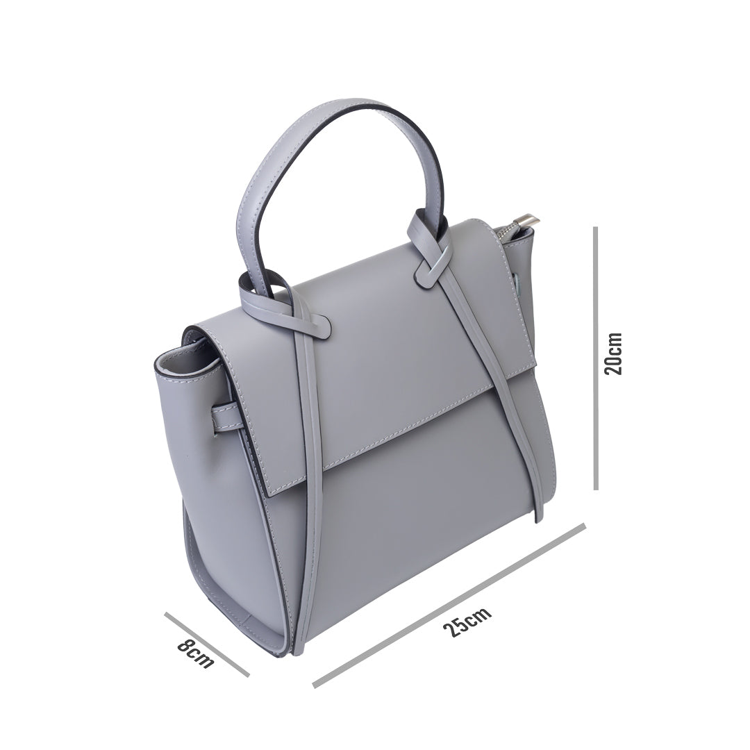 Borsa da donna in vera pelle grigia Erika