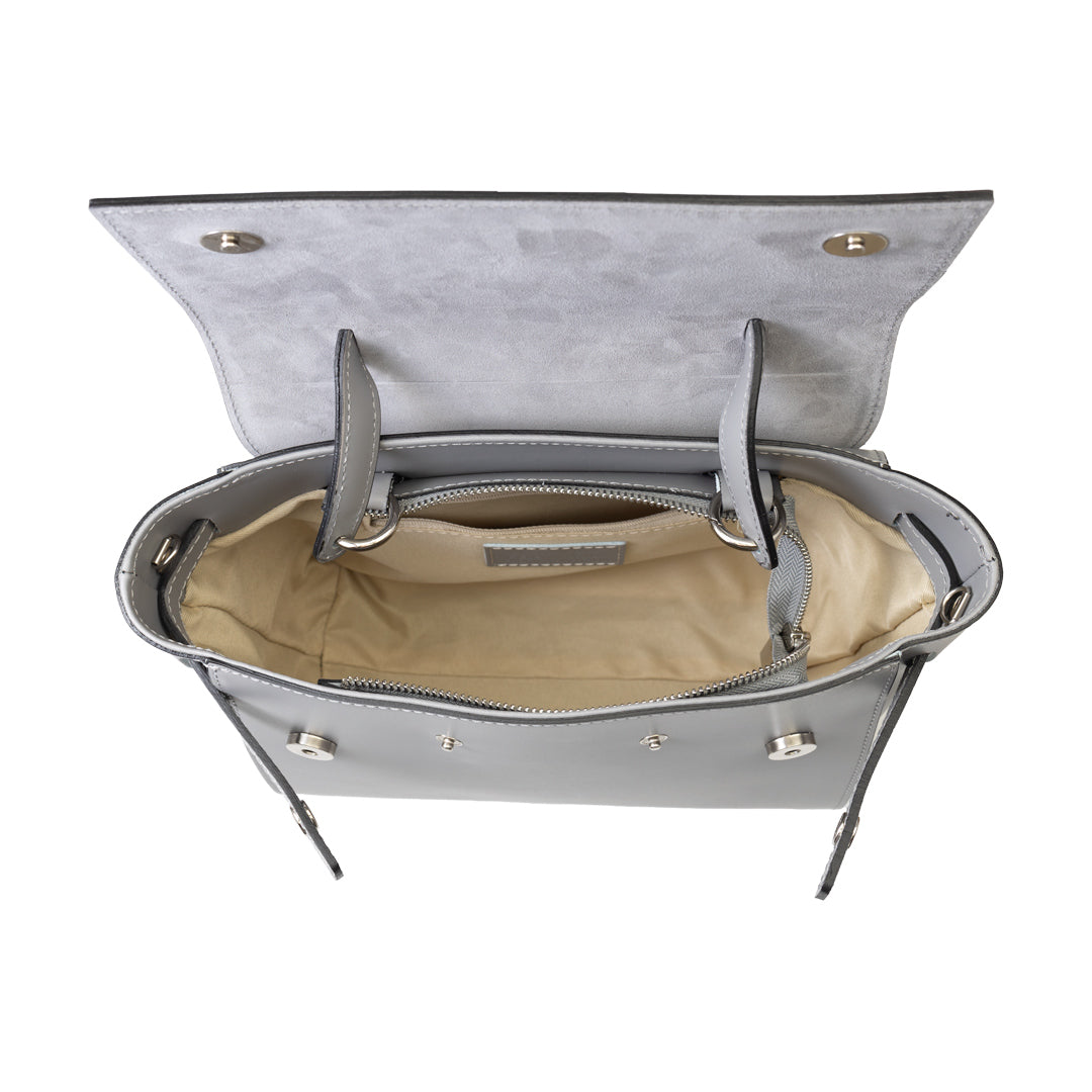 Borsa da donna in vera pelle grigia Erika