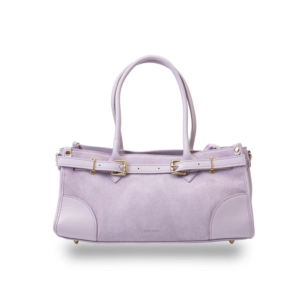 Borsa da donna in vera pelle lilla Evelin