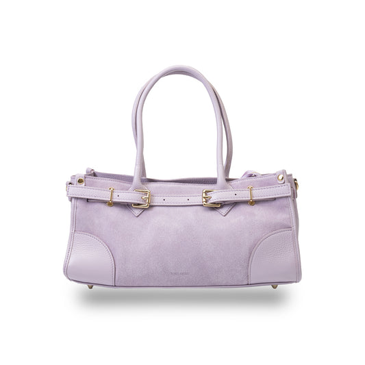 Borsa da donna in vera pelle lilla Evelin