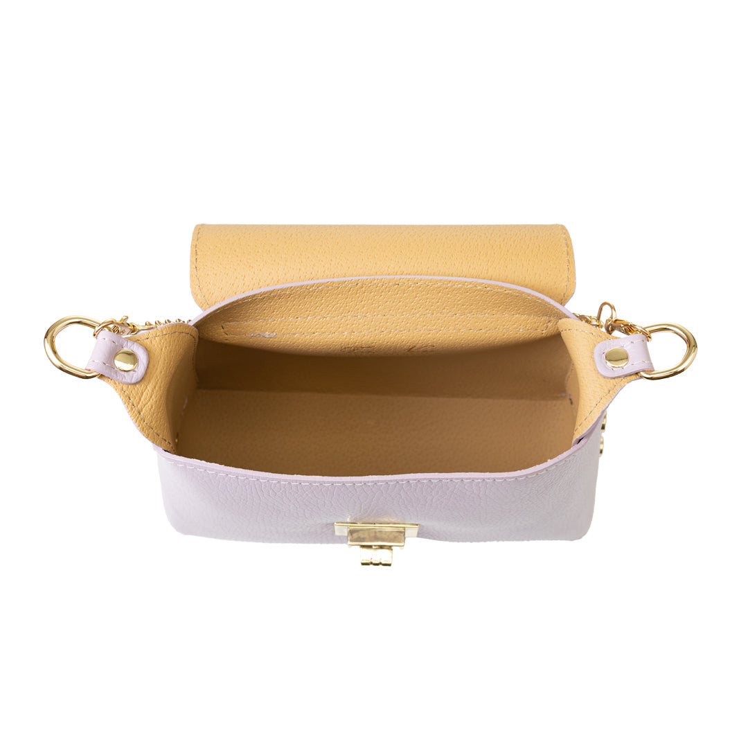 Borsa da donna in vera pelle lilla Raisa