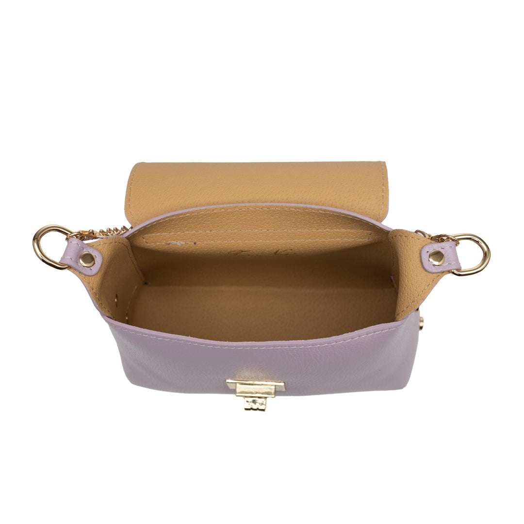 Borsa da donna in pelle scamosciata naturale, lilla Raisa