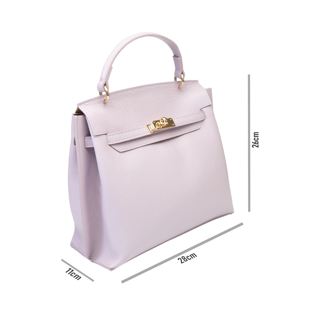 Borsa da donna in pelle naturale lilla Raluca